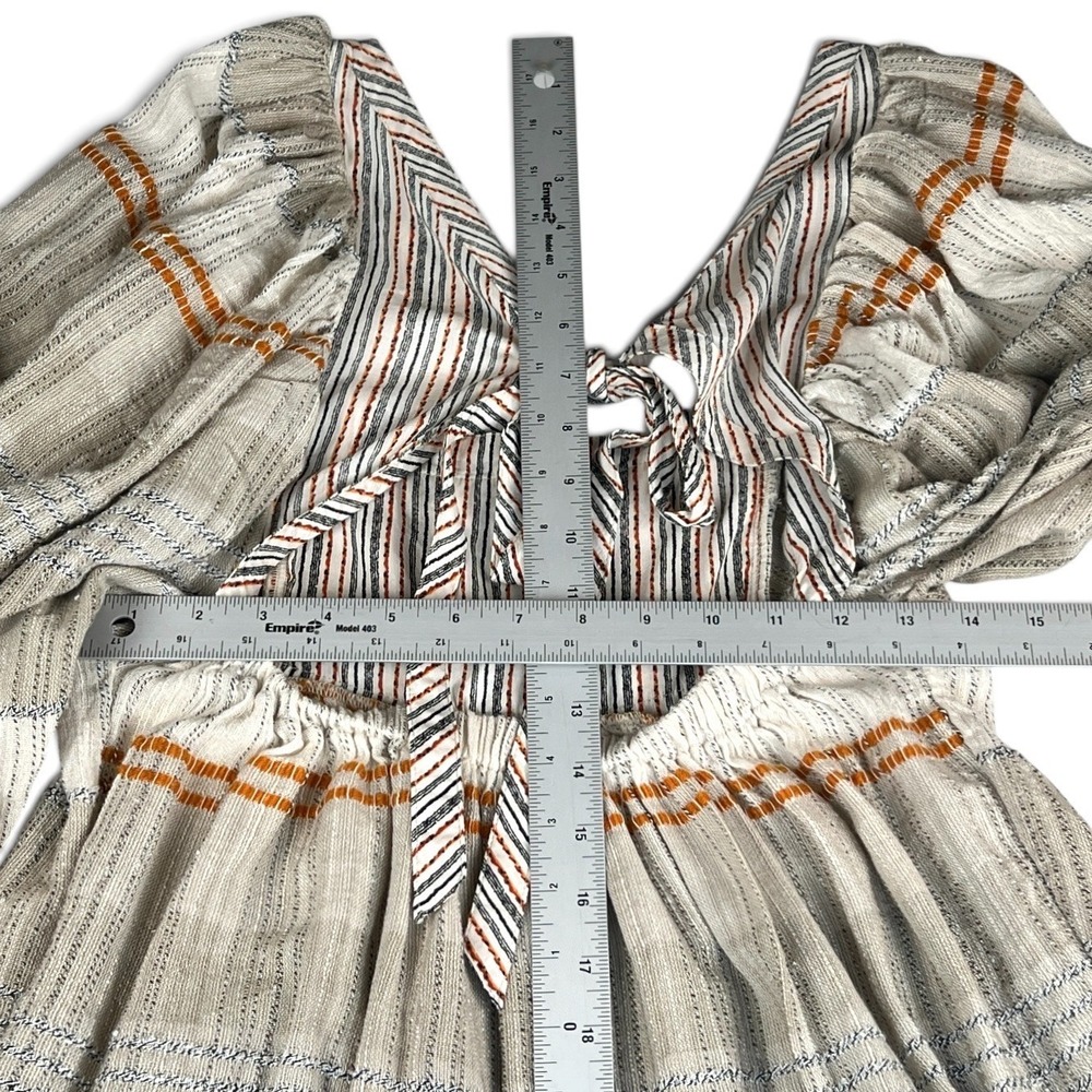Free People All Lined Up Women's Sz S Mini Dress Striped Open Tie Back $148 - Picture 8 of 13